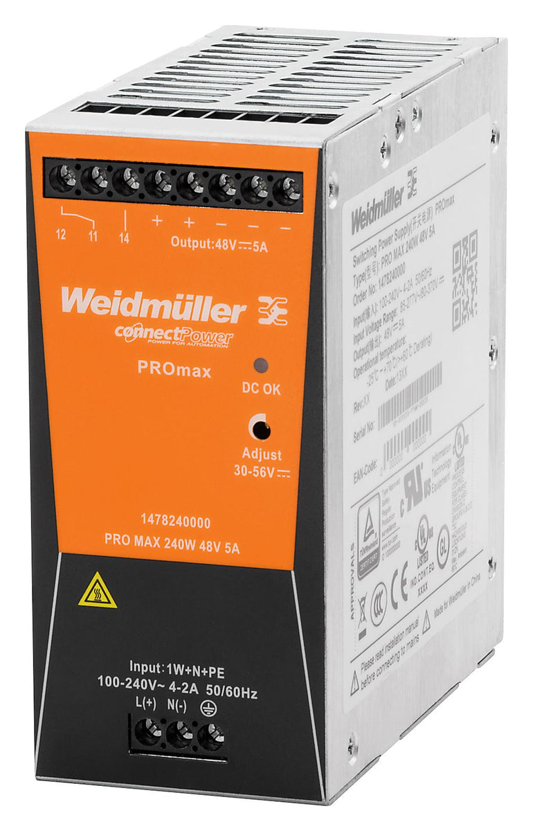 Fuente De Poder Industrial Entrada: 100-240 Vca / Salida: 24 Vcc/ 2.5 A