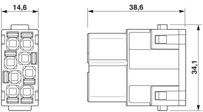 PHOENIX CONTACT MODULO DE INSERTOS DE CONTACTOS 8 POLOS PUSH-IN MACHO