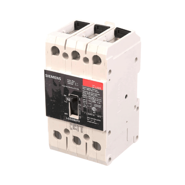 INT AUT LGG3B070L  UL489 3 P lN= 70A  600Y/347V AC  65 kA A 480 V  25 kA A 600 Y/347 V