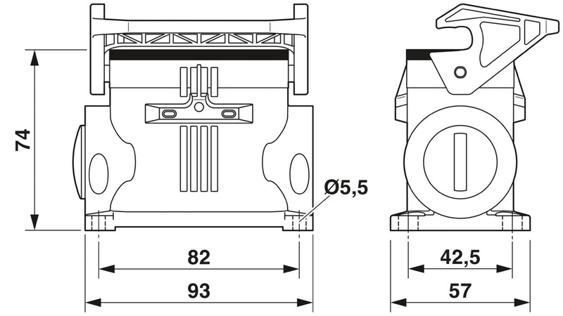 PHOENIX CARCASA ZOCALO B10 2X M32 ALTURA:74.5 MM