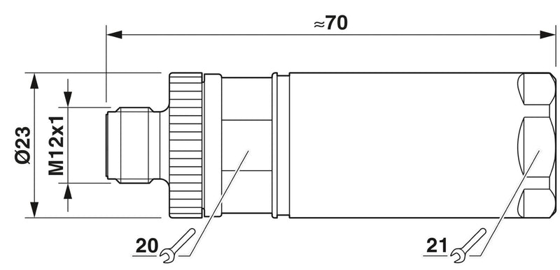 PHOENIX CONTACT CONECTOR DE POTENCIA 5POLOS MACHO RECTO M12
