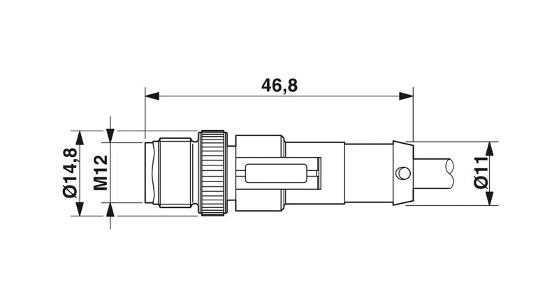 PHOENIX CONTACT CABLE M12 5P MACHO M12 5P HEMBRA 0.13MTS PUR CODIF-B