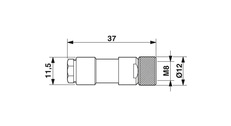 PHOENIX CONTACT CONECTOR M8 3P HEMBRA LATON-NIQUEL CODIF-A