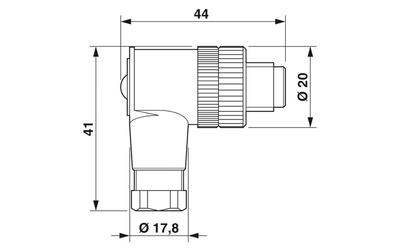 PHOENIX CONTACT CONECTOR M12 4P MACHO CODO LATON-NIQUEL PG7 CODIF-A