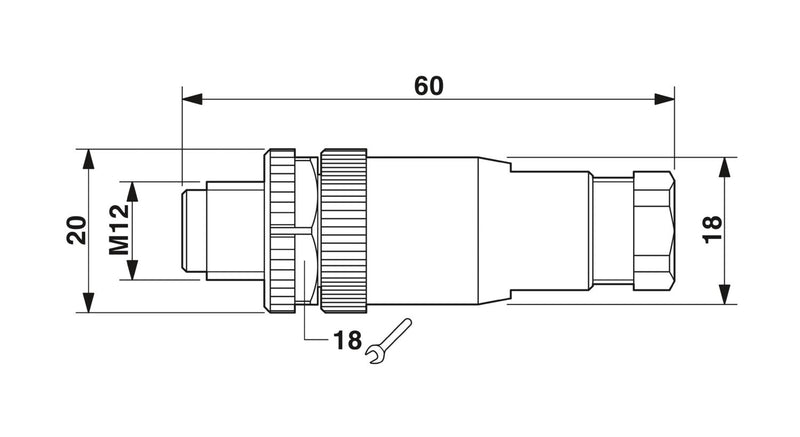PHOENIX CONTACT CONECTOR M12 4P MACHO ZINC-NIQUEL PG9 CODIF-A