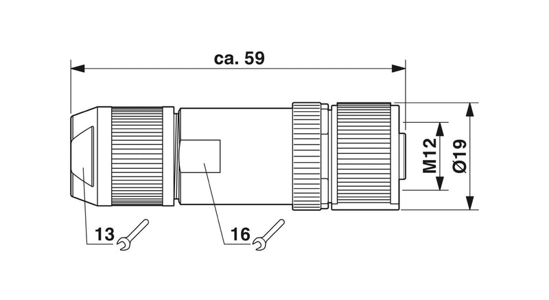 PHOENIX CONTACT CONECTOR M12 4P HEMBRA ZINC-NIQUEL BLINDADO CODIF-A