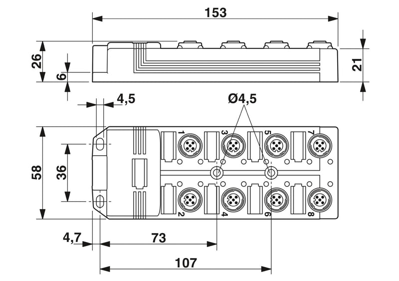 PHOENIX CAJA DE SENSORES/ACTUADORES CONEXION: HEMBRA M12 5P CODIF