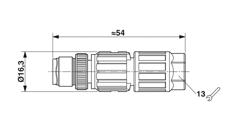 PHOENIX CONTACT CONECTOR M12 4P MACHO ZINC-NIQUEL CODIF-A