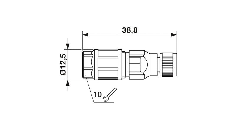 PHOENIX CONTACT CONECTOR M8 3P HEMBRA ZINC-NIQUEL CODIF-A