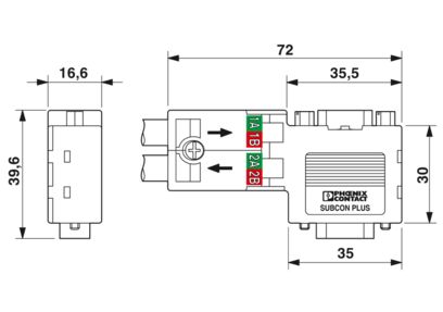 PHOENIX CONTACT CONECTOR PROFIBUS DB9 SUBCON-PLUS-PROFIB/90/PG/IDC