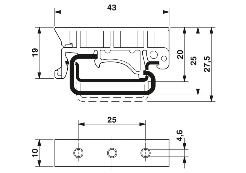 PHOENIX CONTACT ADAPTADOR DE CARRIL PARA TORNILLOS M5  10MM X 42.