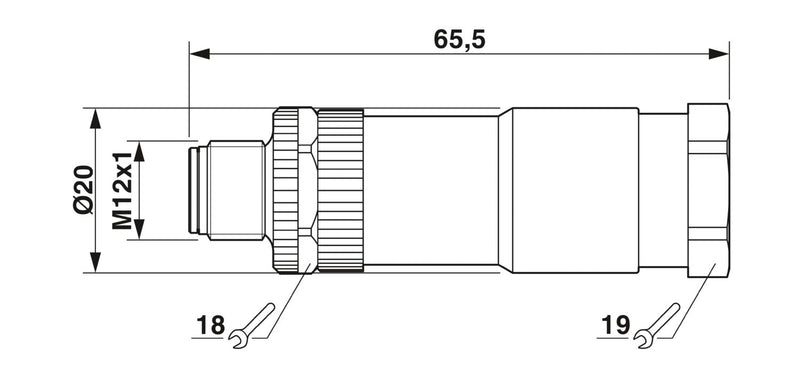 PHOENIX CONTACT CONECTOR M12 4P MACHO PG11 CODIF-T
