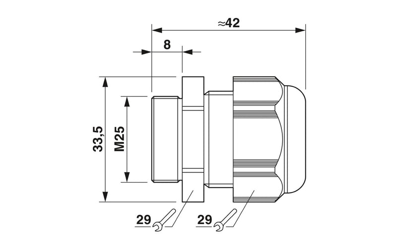 PHOENIX CONTACT CONECTOR GLANDULA M25 PLAST GRIS 11-17mm