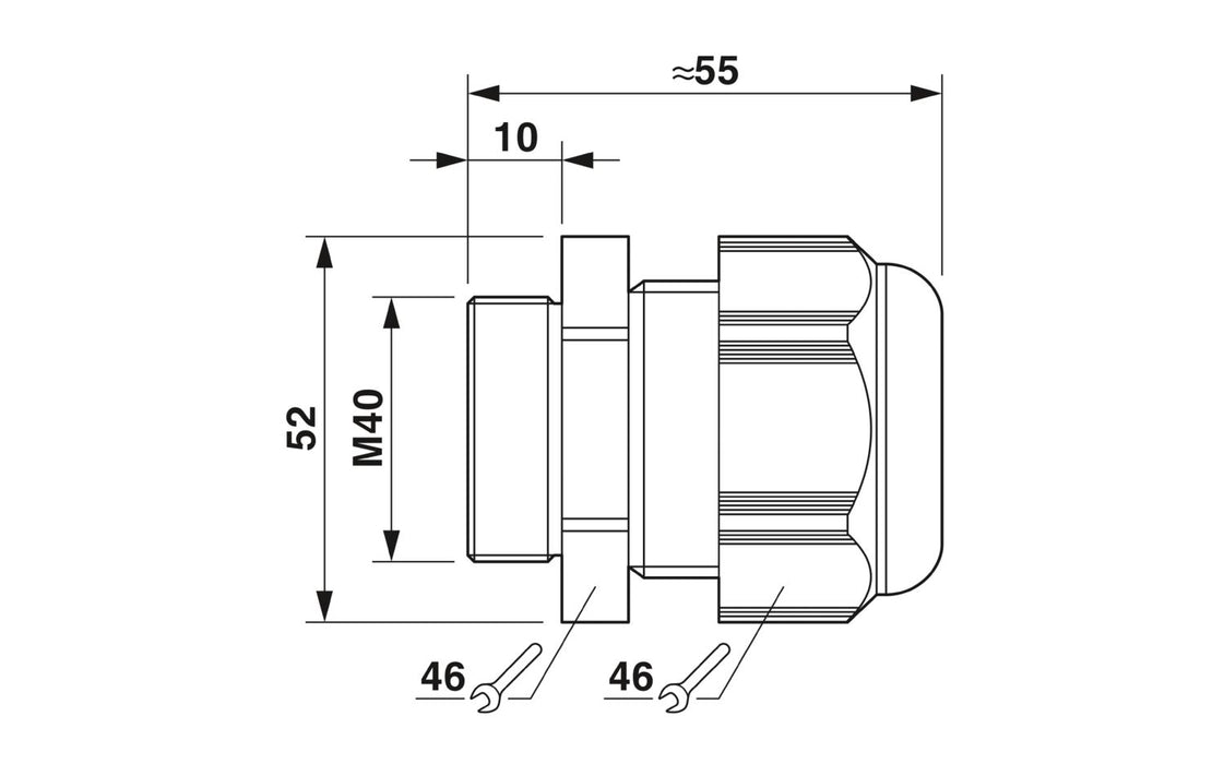 PHOENIX CONTACT CONECTOR GLANDULA M40 PLAST NEGRO 19-28mm
