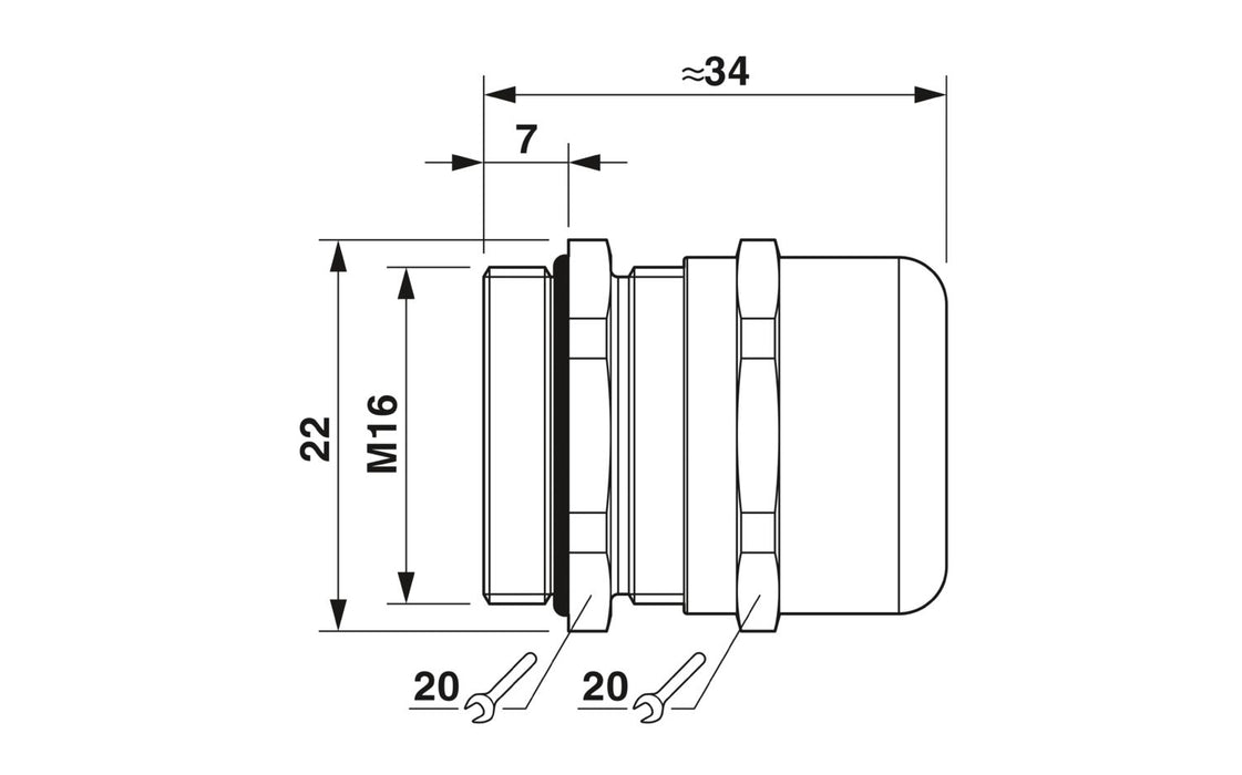 PHOENIX CONTACT CONECTOR GLANDULA M16 LATON 5-10mm