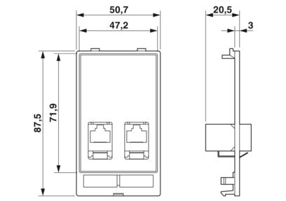 PHOENIX CONTACT VS-SI-FP-2RJ45-5-MOD-BU/BU PLACA FRONTAL C/2 HEMBRA RJ45