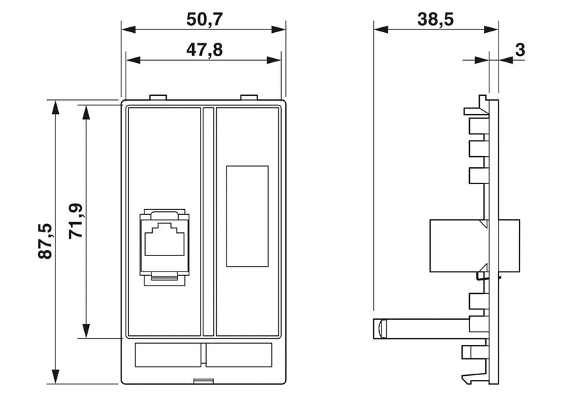 PHOENIX CONTACT PLACA FRONTAL C/RJ45 5E HEMBRA-HEMBRA SI-FP-R1A-D1E
