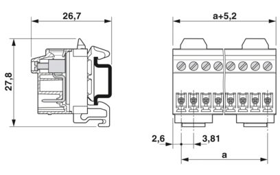 PHOENIX CONTACT CONECTOR P/RIEL 8A 10P