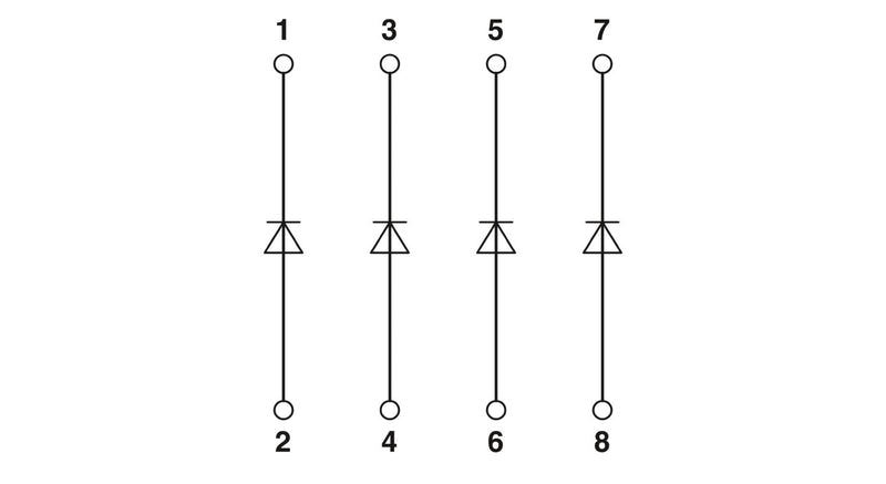 PHOENIX-CONTACT MODULO CON 4 DIODOS 1N 4007 CONEXION INDIVIDUAL
