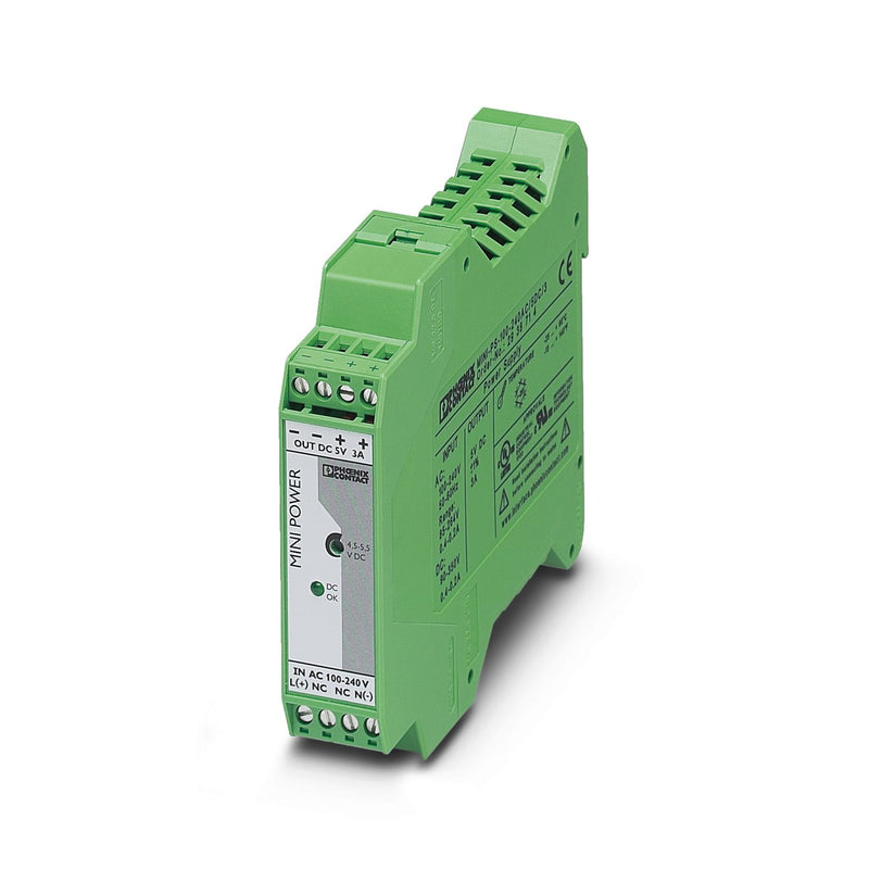 PHOENIX CONTACT FUENTE MINI 1F 100-240VAC SAL 5VDC 3A LO SUSTITUYE 2904595