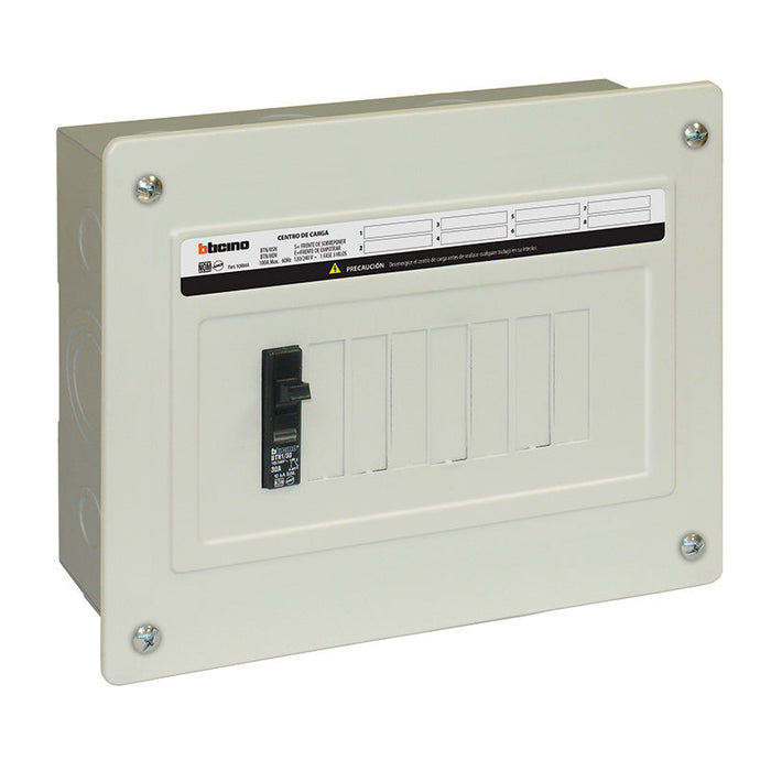 BTICINO CENTRO DE CARGA 8P 100A 120/240VAC 1F 3H 10kA EMP QOD8E