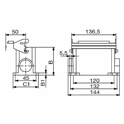WEIDMULLER BASE CERRADA 1G GRUPO 8 HDC 64D SLU 2M32G