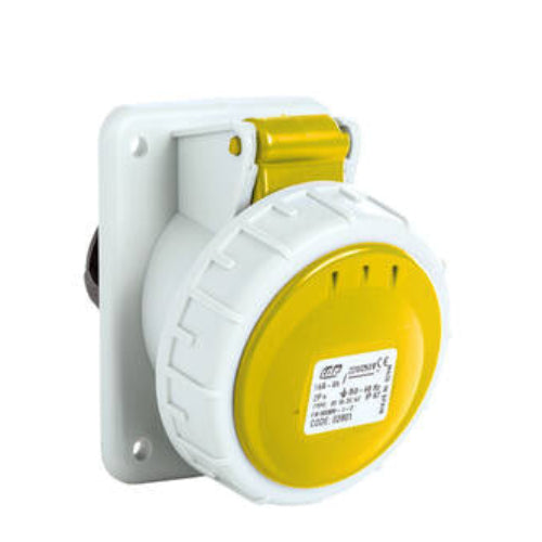 IDE BASE EMPOTRAR INCLINADA 16A 2P+T 110V 4H AMARILLO IP66-IP67