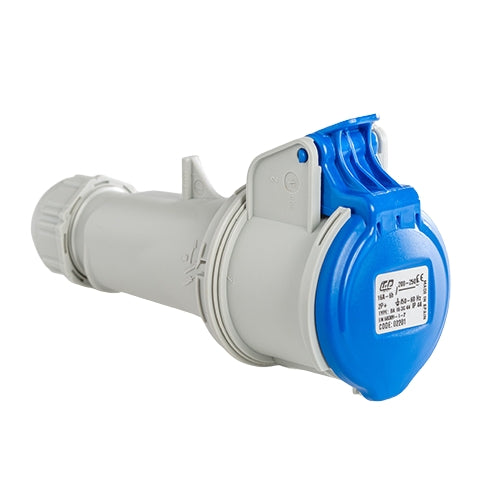 IDE CAVIJA AEREA 2P+T 32AMP 220V AZUL