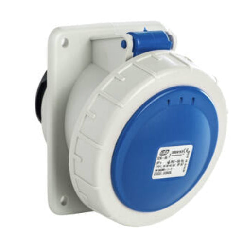 IDE BASE EMPOTRAR INCLINADA 32A 3P+T 220V AZUL IP66-IP67