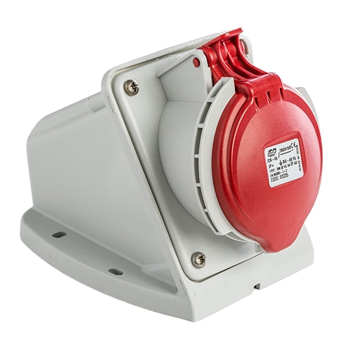 IDE TOMA SOBREPONER 3P+T 32A 440V 6H ROJO IP44