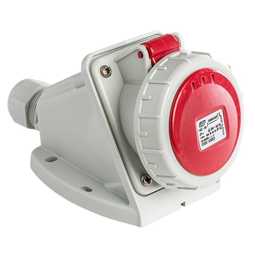 IDE  BASE MURAL 16AMP 3P+T 440V 6H ROJO IP66-IP67