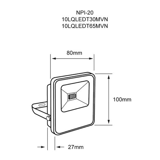TECNOLITE REFLECTOR 10W 3000K 240V IP65 NEGRO