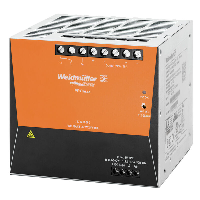 WEIDMULLER FUENTE PRO MAX3 3F 400-500VAC SAL 24VDC 40A