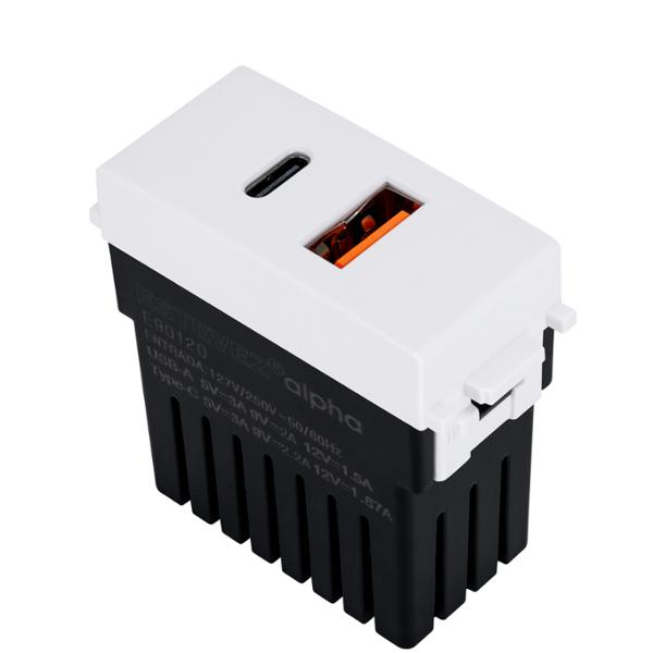 ESTEVEZ TOMA CARGADOR USB-A + USB-C BLANCO