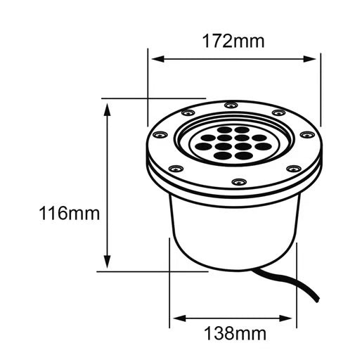TECNOLITE EXTERIOR EMP LED 12W100-240V3000K900LM