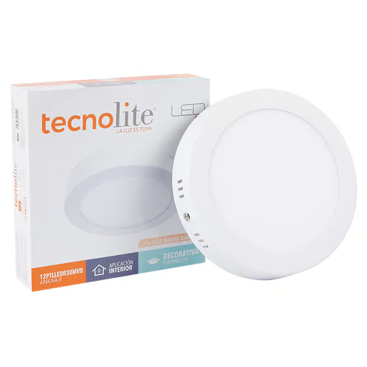 TECNOLITE LUMINARIO SOB BLANCO/PC LED 12W 3000K