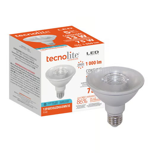 TECNOLITE LAMPARA PAR LED13W 100-240V 6500K E27 900LM