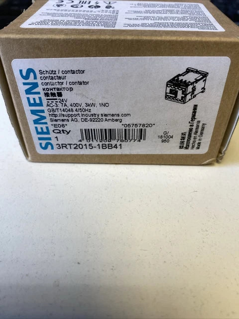SIEMENS CONTACTOR, 55KW/400V/AC-3 SKU: 3RT1054-1AP36-3PA0