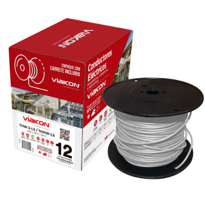 VIAKON CABLE 12 BLANCO THHW CAJA 100 MTS