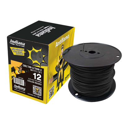 INDIANA CABLE 12 NEGRO THHW CAJA 100 MTS