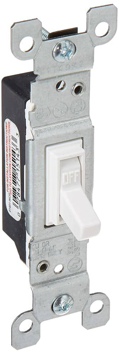 LEVITON APAGADOR DE PALANCA CON CONEXION A TIERRA 15A 120V BLANCO