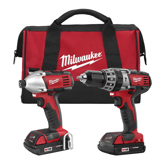 MILWAUKEE COMBO INALAMBRICO DE 2 HERRAMIENTAS ROTOMARTILLO 1/2 M18T + LLAVE DE IMPACTO COMPACTA HEXAGONAL 1/4 M18T CON CARBONES 18 VOLTIOS ION DE LITIO CON DOS BATERIAS COMPACTAS 1.5 AMP + CARGADOR