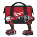MILWAUKEE COMBO INALAMBRICO DE 2 HERRAMIENTAS ROTOMARTILLO 1/2 M18T + LLAVE DE IMPACTO COMPACTA HEXAGONAL 1/4 M18T CON CARBONES 18 VOLTIOS ION DE LITIO CON DOS BATERIAS COMPACTAS 1.5 AMP + CARGADOR