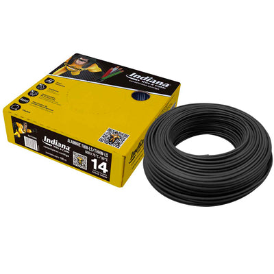 INDIANA CABLE 14 NEGRO THHW CAJA 100 MTS