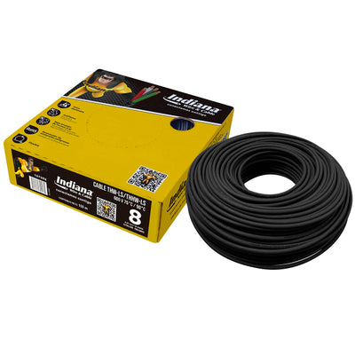 INDIANA CABLE 8 NEGRO THHW ROLLO 100 MTS