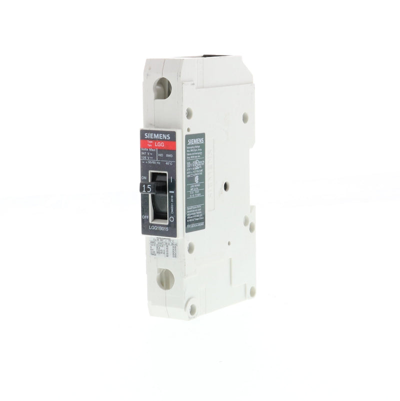 INT AUT LGG1B015L  UL489 1 P lN= 15A  347 V AC  65 kA A 277 V  25 kA A 347 V