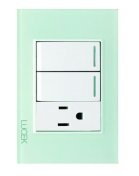 LUCEK COL PLACA 2MOD MADERA NOGAL