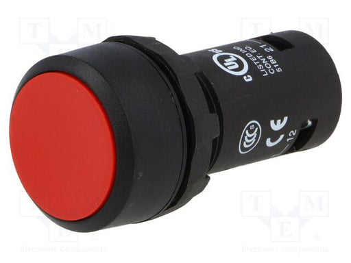ABB CP1-10R-01 BOTON PULSADOR ROJO MOMENTANEO NO ILUMRASANTE INCLUYE 1NC . SERIE COMPACTA