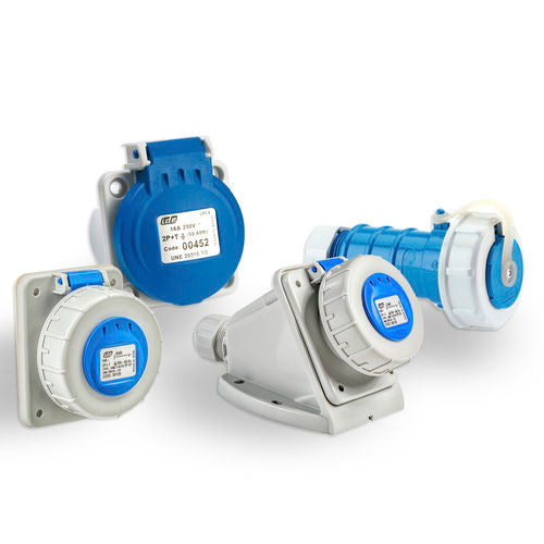 IDE BASE MURAL 32AMP 3P+N-T 230V 9H AZUL IP44