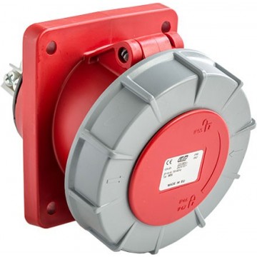 IDE BASE MURAL 63AMP 3P+T 400V 6H ROJO IP66-IP67 — Dimeint.com